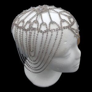 20s Flapper Rhinestone Fringe Head Chain Tiara Headband Bohemian Hair Accesories
